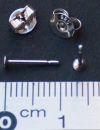 Ear wire pin, Sterling silver
