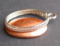 Silver Pendant Oval domed